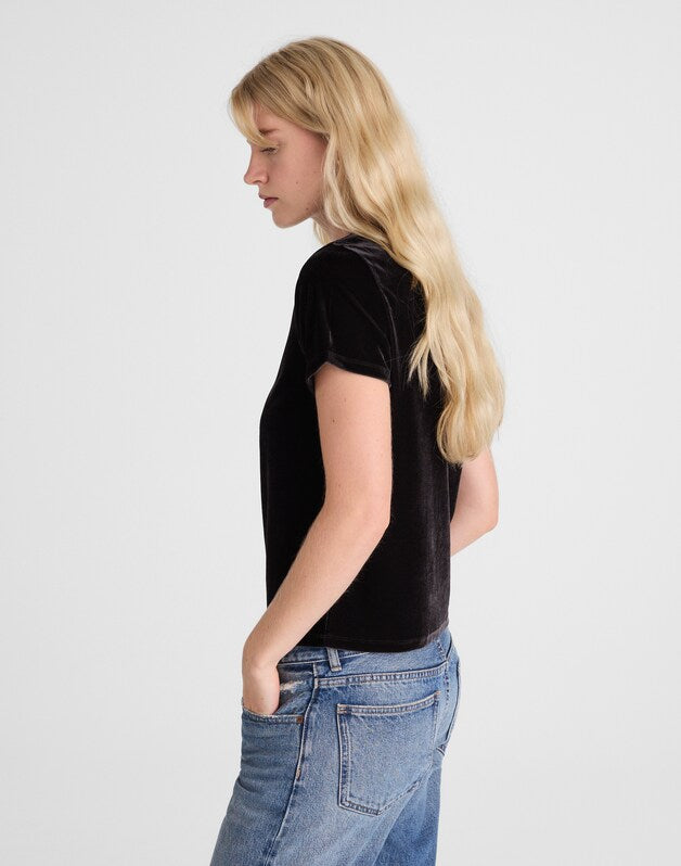 The Relaxed Tee in Velvet JET BLACK