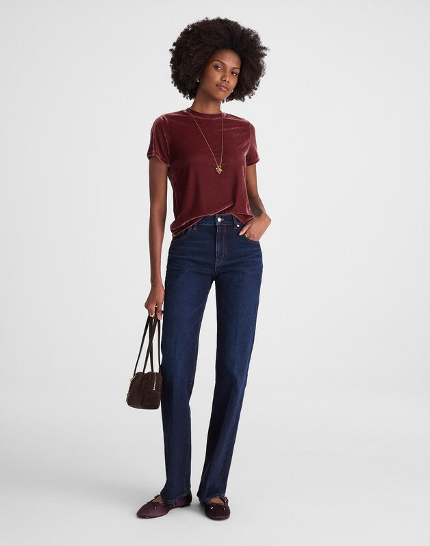The Relaxed Tee in Velvet SPICY RAISIN