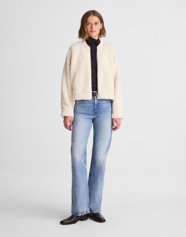 Bomber Jacket in Sherpa VINTAGE IVORY