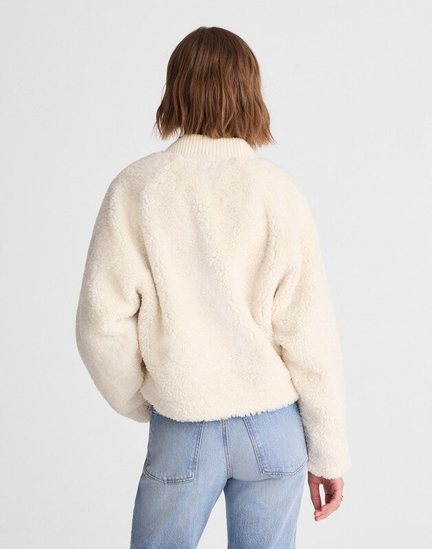 Bomber Jacket in Sherpa VINTAGE IVORY