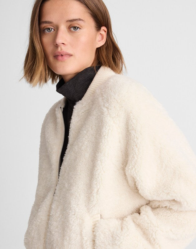 Bomber Jacket in Sherpa VINTAGE IVORY