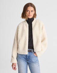 Bomber Jacket in Sherpa VINTAGE IVORY