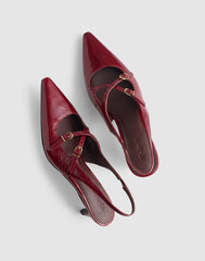 The Emilie Crisscross Slingback Pump CABERNET