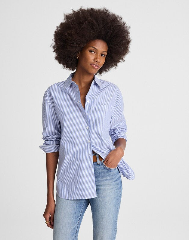 The Easy Shirt in Poplin BLUE PFD MARTIN STRIPE