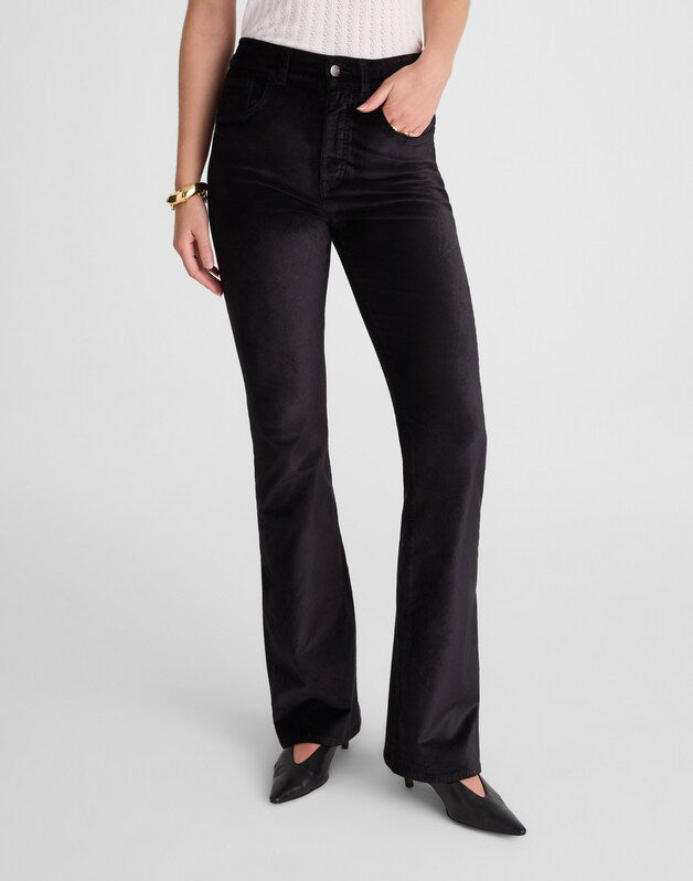 The Stretch Flare Pant in Velvet JET BLACK
