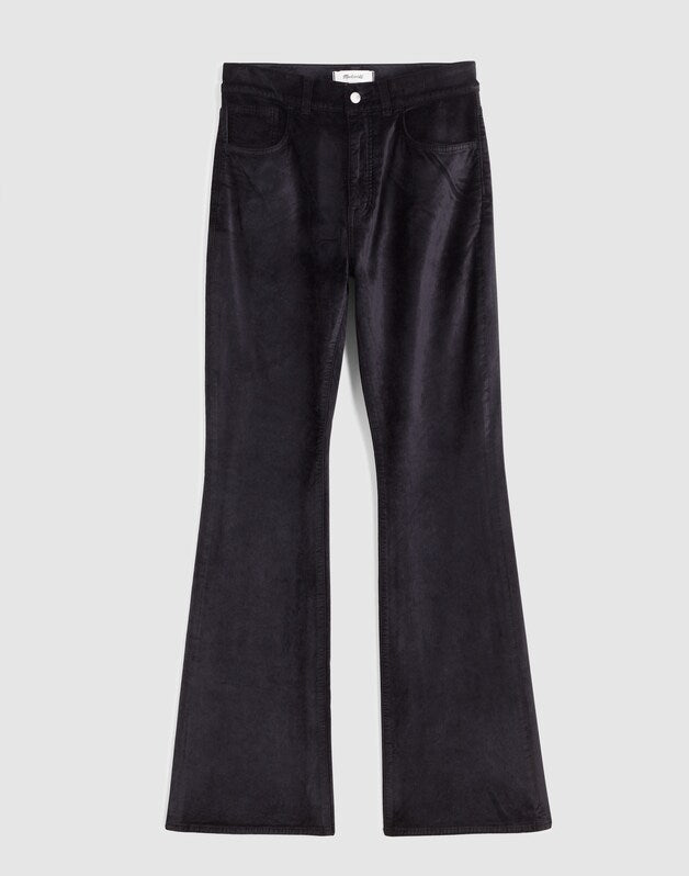 The Stretch Flare Pant in Velvet JET BLACK