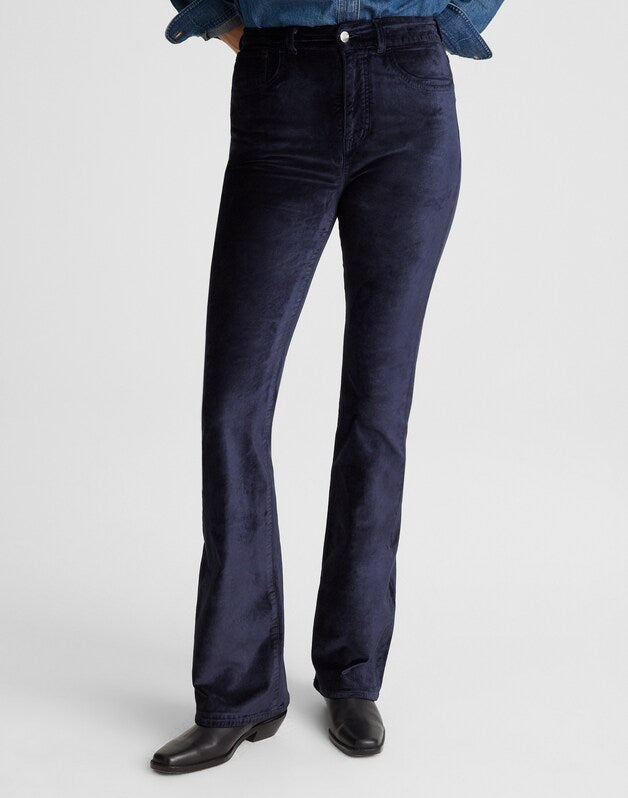 The Stretch Flare Pant in Velvet CLASSIC NAVY