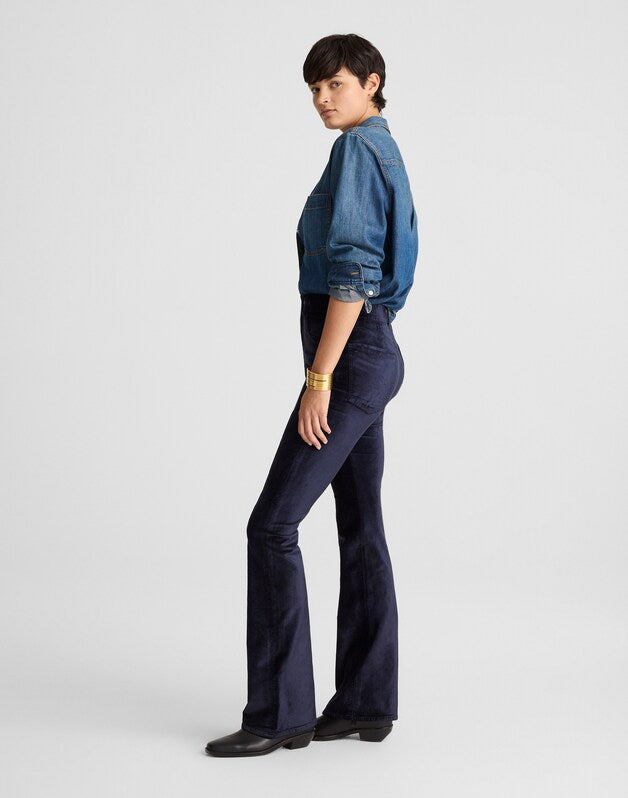 The Stretch Flare Pant in Velvet CLASSIC NAVY