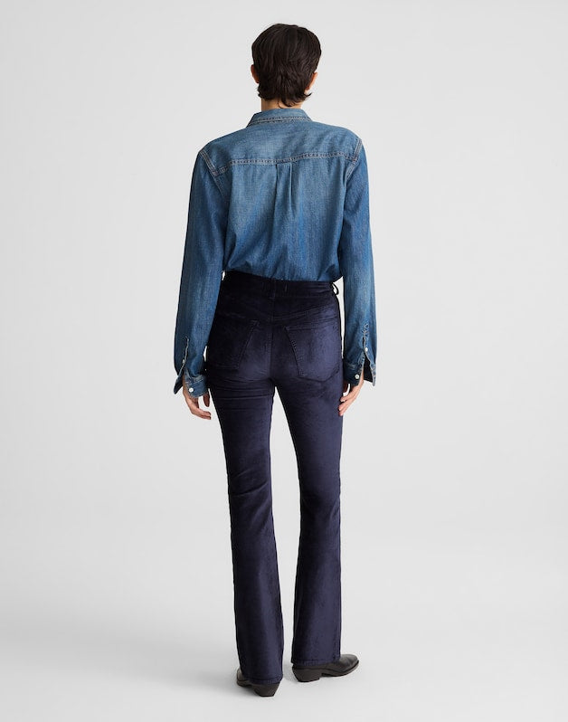 The Stretch Flare Pant in Velvet CLASSIC NAVY