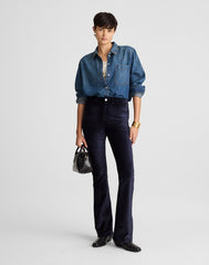 The Stretch Flare Pant in Velvet CLASSIC NAVY
