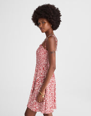 Tie Shoulder Mini Dress in Floral AMANDA FLORAL  RED