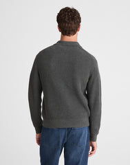 Shaker-Stitch Sweater Polo CHARCOAL GREY