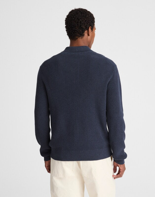 Shaker-Stitch Sweater Polo COOL NAVY MARL