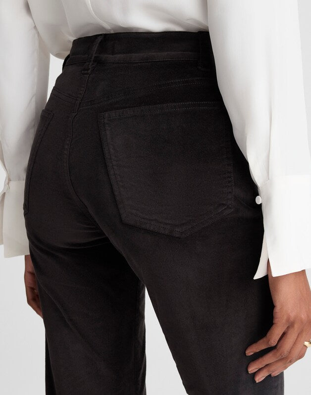 The Longline Straight Pant in Velvet JET BLACK