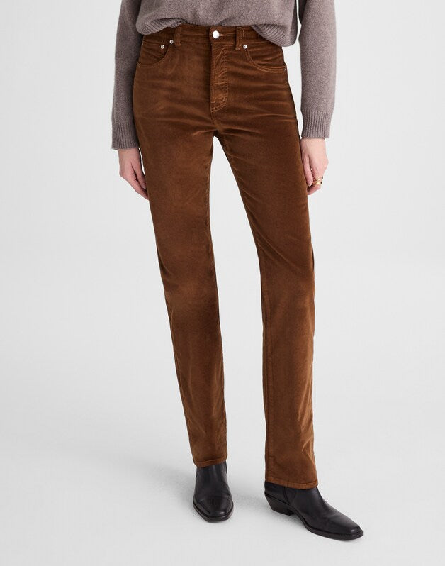The Longline Straight Pant in Velvet DARK PECAN