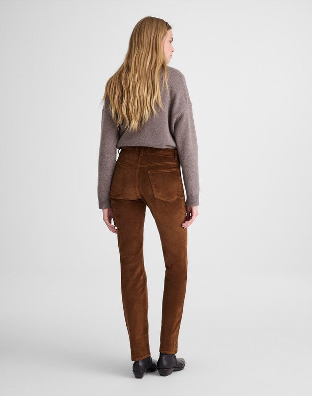 The Longline Straight Pant in Velvet DARK PECAN
