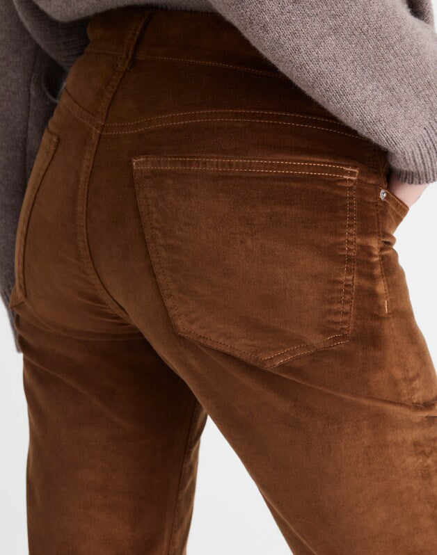 The Longline Straight Pant in Velvet DARK PECAN