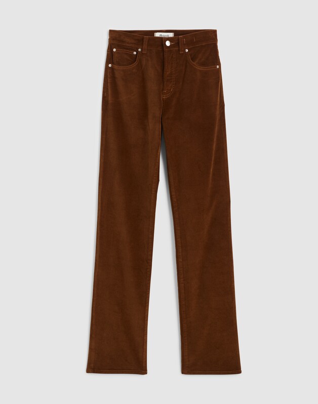 The Longline Straight Pant in Velvet DARK PECAN
