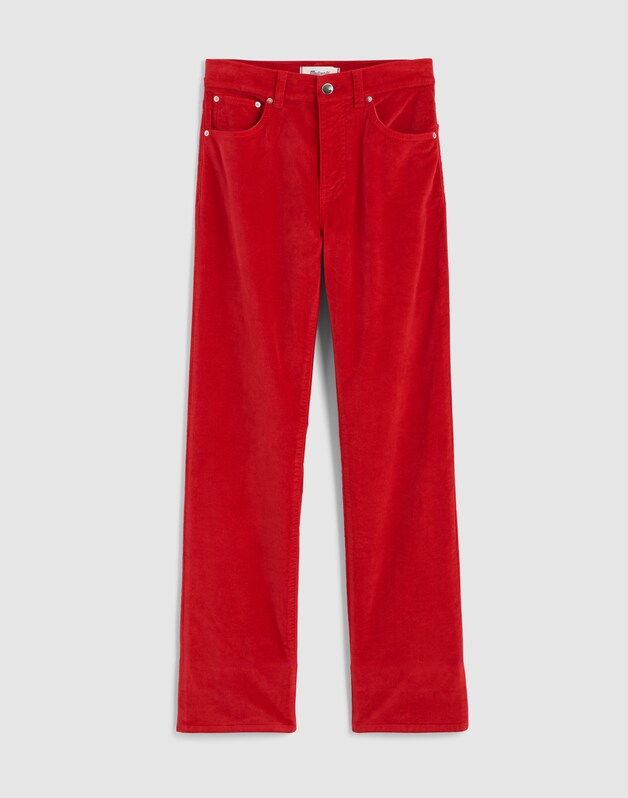 The Longline Straight Pant in Velvet CRIMSON