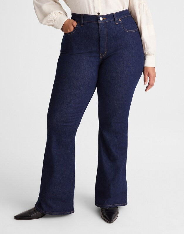 The Plus Stretch Flare Jean in Rinse Wash RINSE WASH