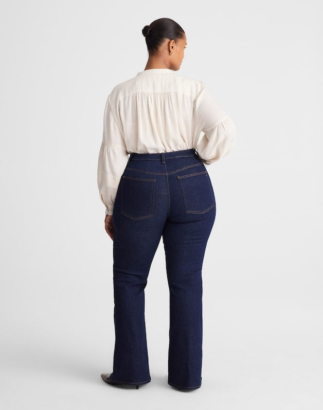 The Plus Stretch Flare Jean in Rinse Wash RINSE WASH