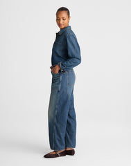 The Curvy Darted Utility Barrel-Leg Jean IRMO WASH