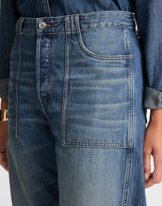 The Curvy Darted Utility Barrel-Leg Jean IRMO WASH