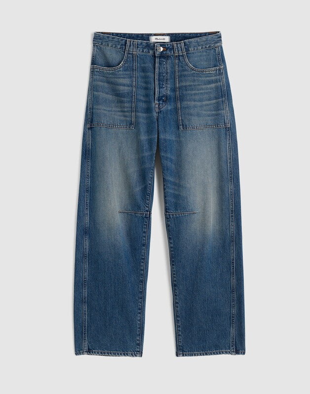 The Curvy Darted Utility Barrel-Leg Jean IRMO WASH