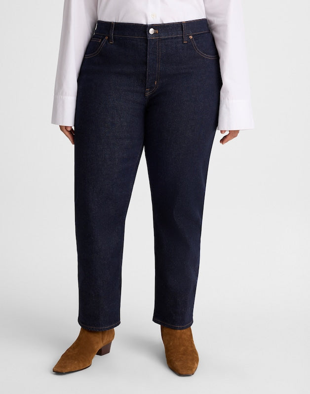 The Plus Jules Slim-Straight Jean in Rinse Wash RINSE WASH