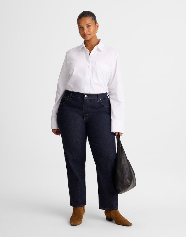 The Plus Jules Slim-Straight Jean in Rinse Wash RINSE WASH