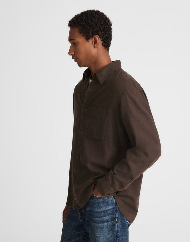 Lightweight Flannel Button-Up Shirt MOLASSES