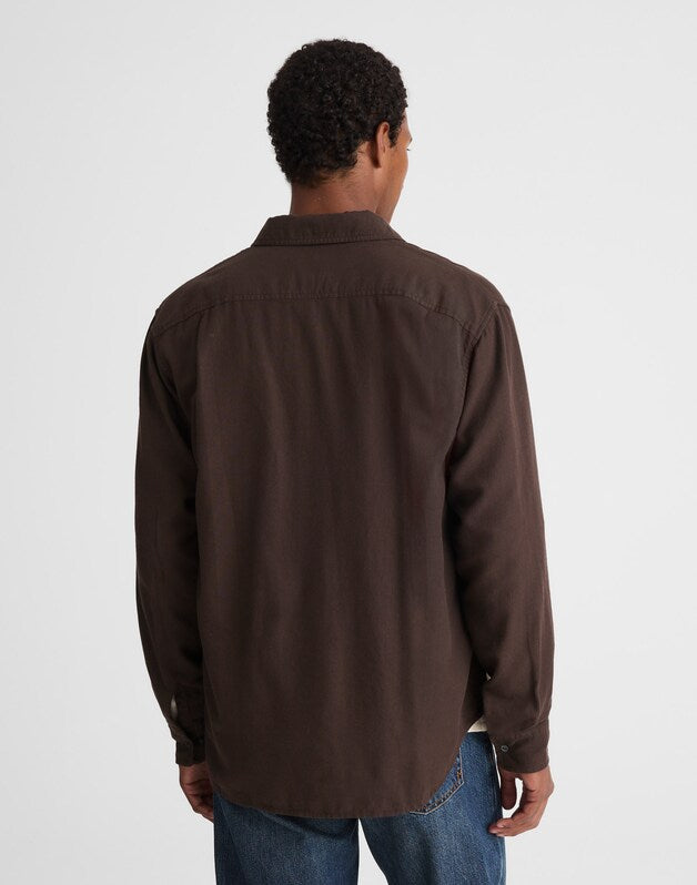 Lightweight Flannel Button-Up Shirt MOLASSES