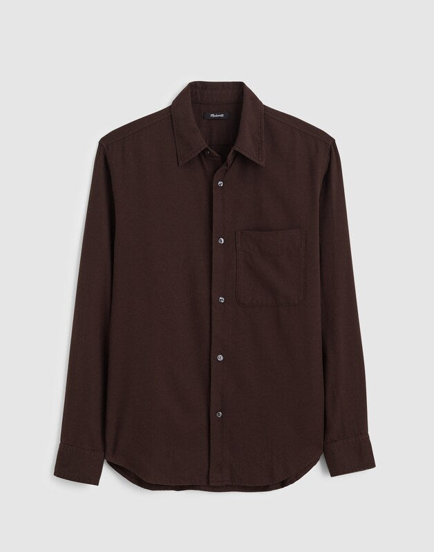 Lightweight Flannel Button-Up Shirt MOLASSES