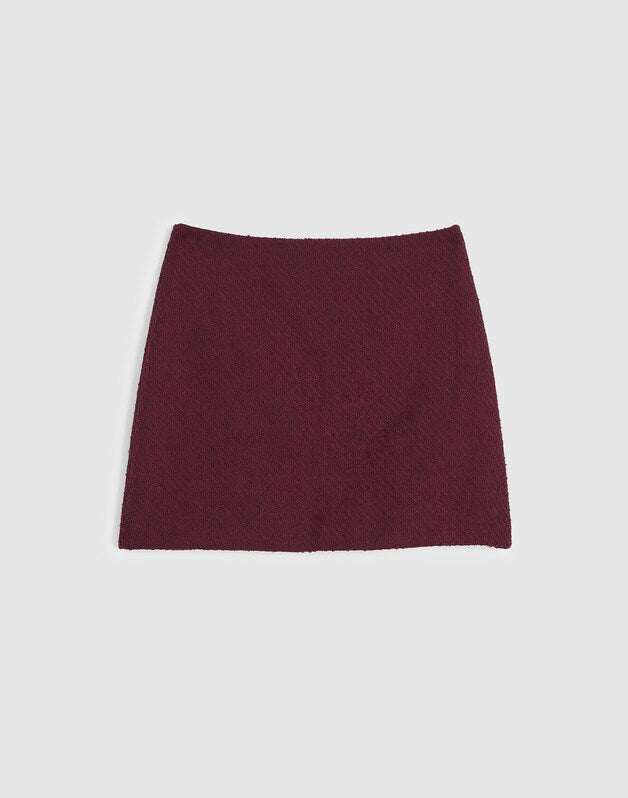 Mini Skirt in Tweed DARK POMEGRANATE