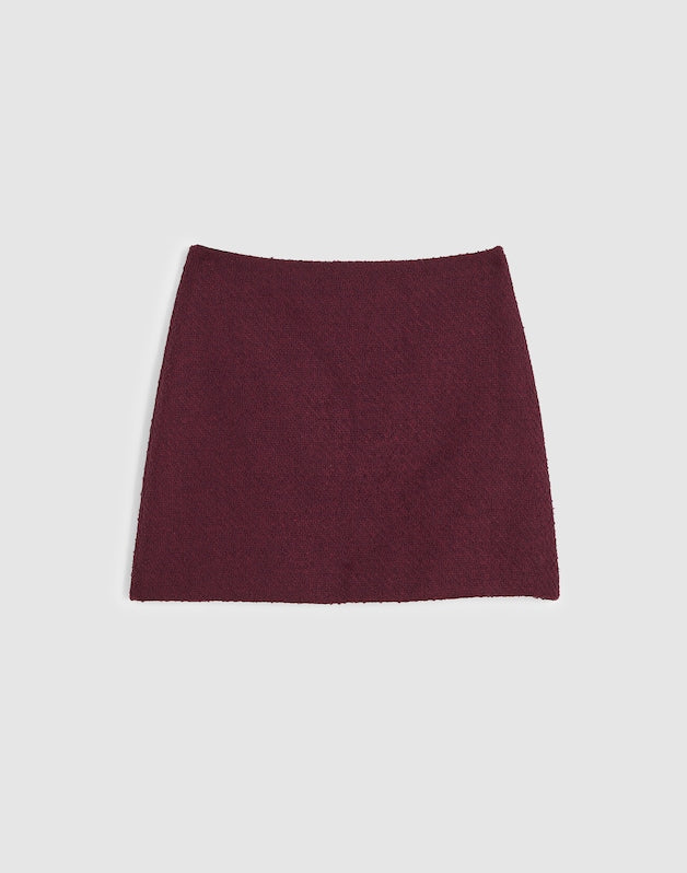 Mini Skirt in Tweed DARK POMEGRANATE