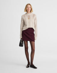 Mini Skirt in Tweed DARK POMEGRANATE