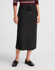 Drawstring Midi Skirt JET BLACK