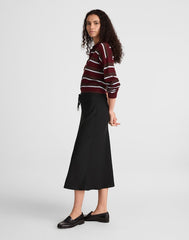 Drawstring Midi Skirt JET BLACK