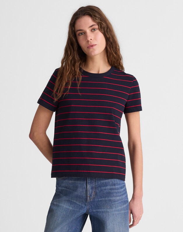 The Perfect Crewneck Tee in Allday Jersey CLASSIC NAVY