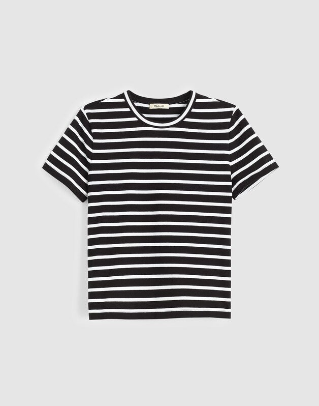 The Perfect Crewneck Tee in Allday Jersey JET BLACK