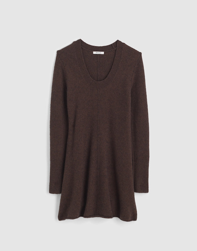 Scoopneck Sweater Mini Dress MOLASSES
