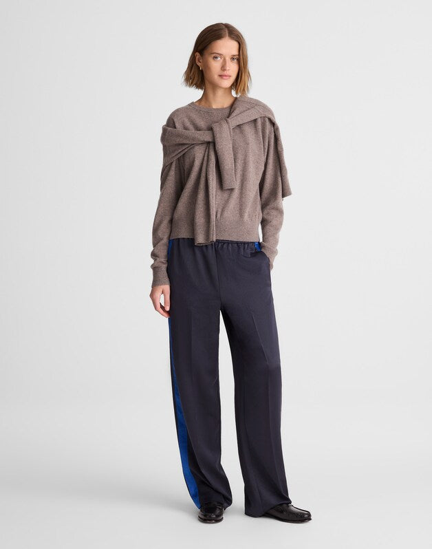 The Easy Pull-On Track Pant in Satin CLASSIC NAVY