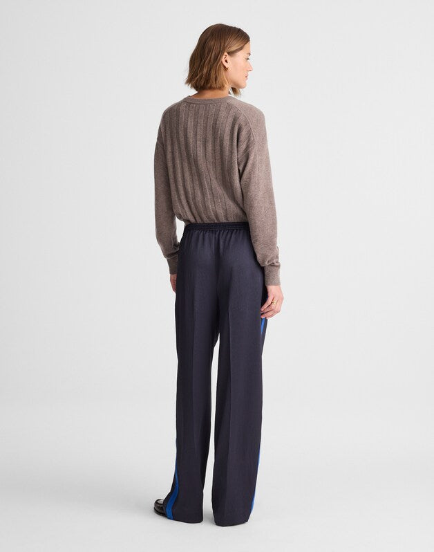 The Easy Pull-On Track Pant in Satin CLASSIC NAVY