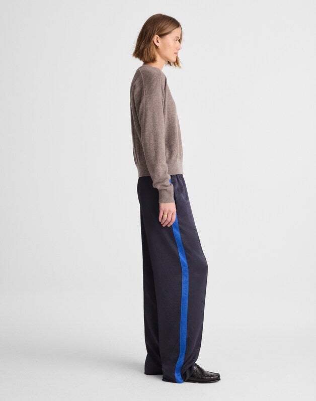 The Easy Pull-On Track Pant in Satin CLASSIC NAVY