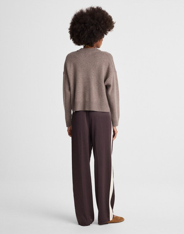 The Easy Pull-On Track Pant in Satin MOLASSES