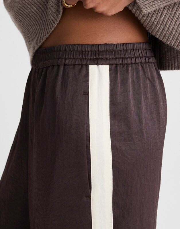 The Easy Pull-On Track Pant in Satin MOLASSES
