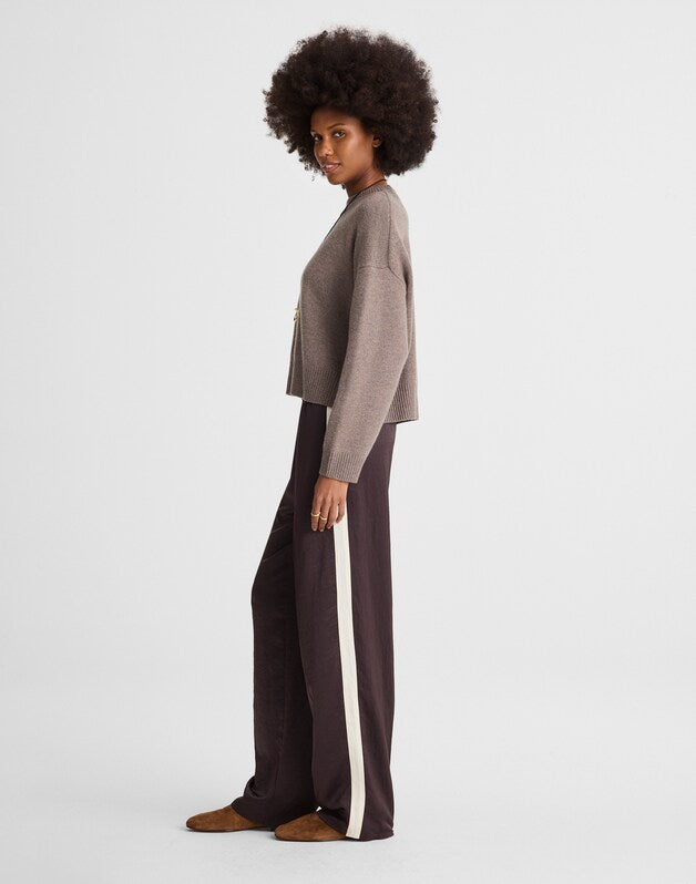 The Easy Pull-On Track Pant in Satin MOLASSES