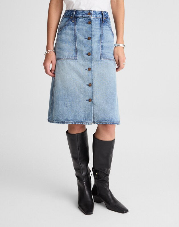Alexa Chung for Madewell Shelley Denim Skirt in Leegate Wash LEEGATE WASH