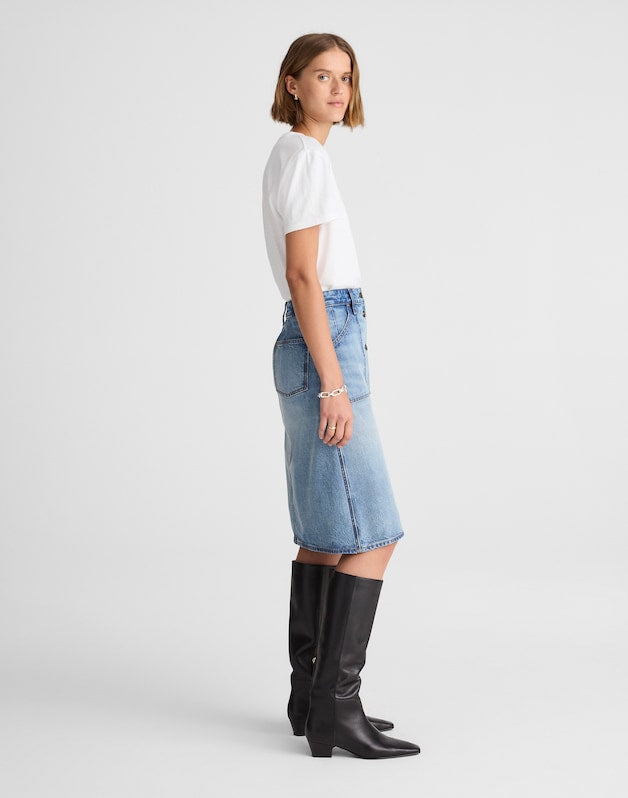 Alexa Chung for Madewell Shelley Denim Skirt in Leegate Wash LEEGATE WASH