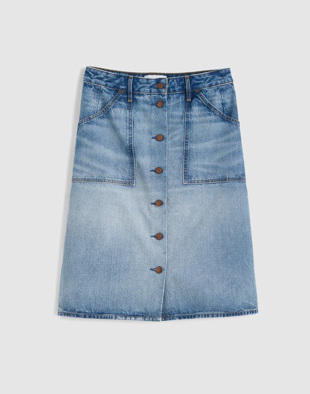 Alexa Chung for Madewell Shelley Denim Skirt in Leegate Wash LEEGATE WASH